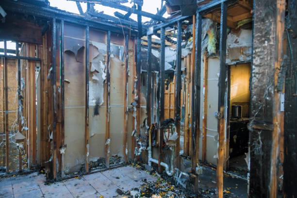 Professional Fire Damage Restoration technician working in Lambertville, NJ